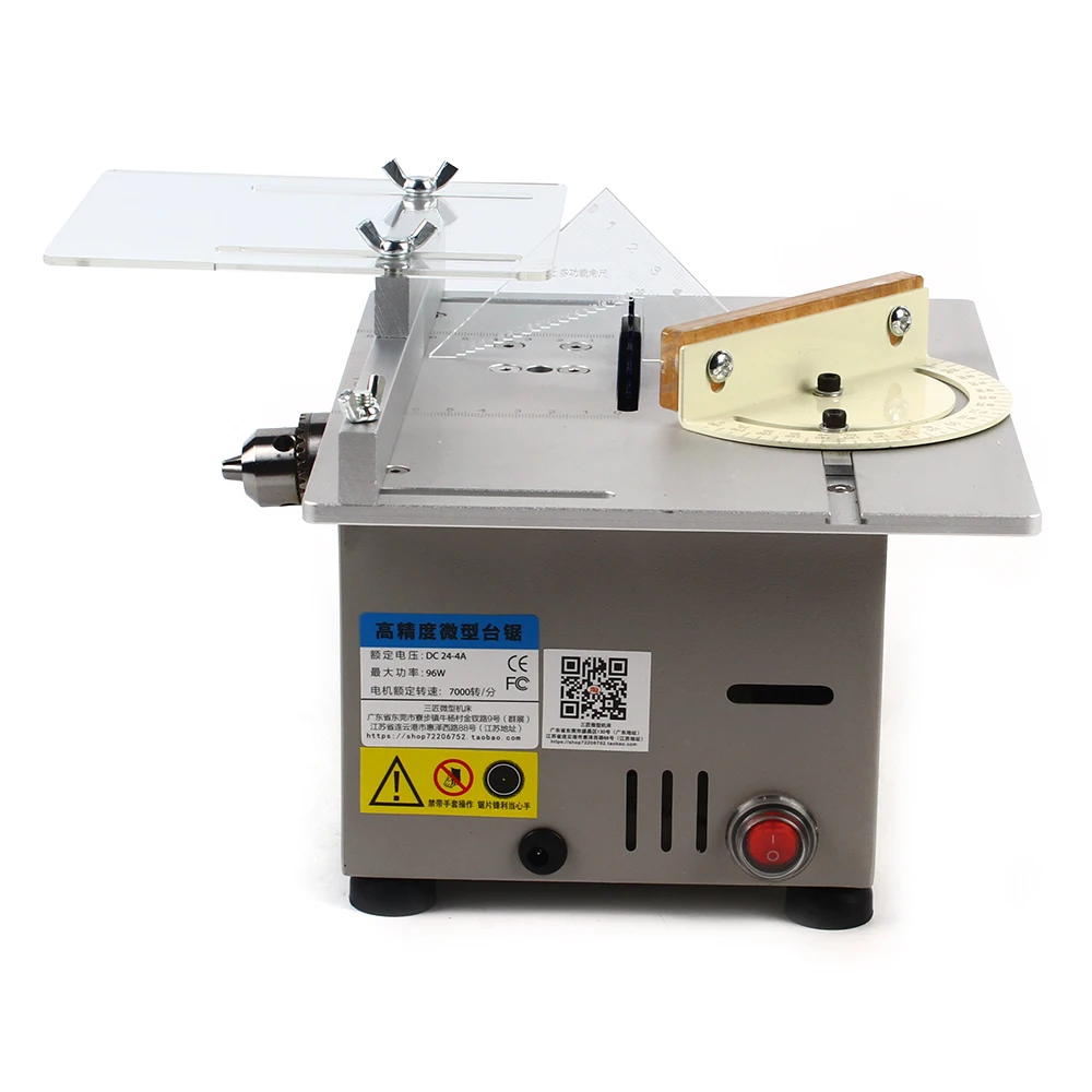 96W Table Saw Cutting Tool woodworking machine with Pushing Ruler 90°