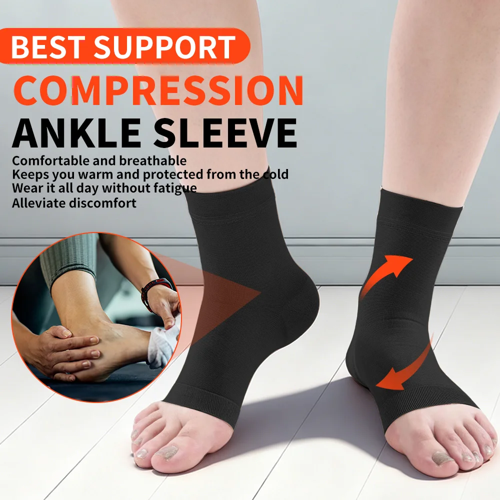 

Hh 1pair Protective Football Medical Compression Ankle Support 15-21mmHg Elastic Plantar Fasciitis Breathable Fitness Ankle Sock