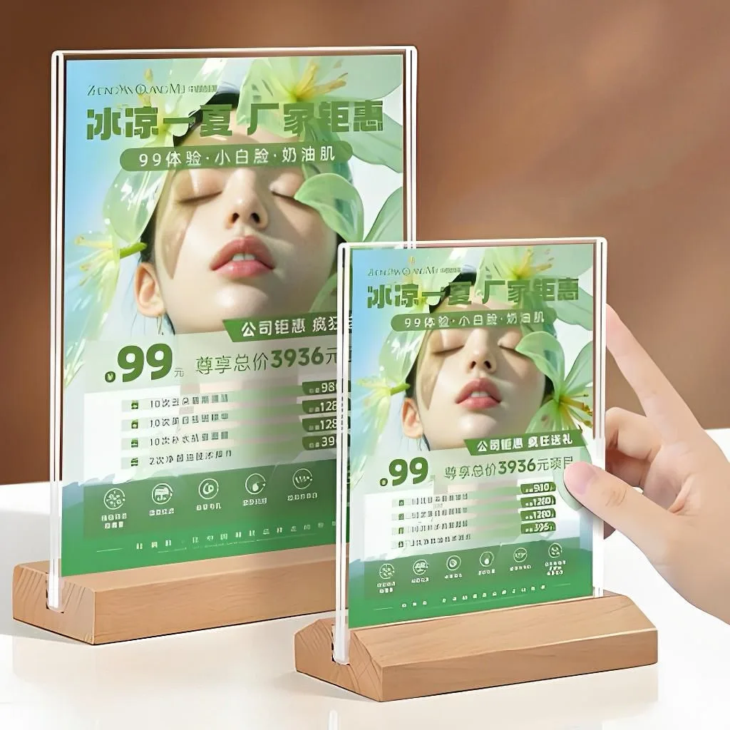 4 Pieces A5 148x210mm Double-Sided Table Menu Price Label Holder Photo Picture Poster Frame Acrylic Sign Holder Display Stand