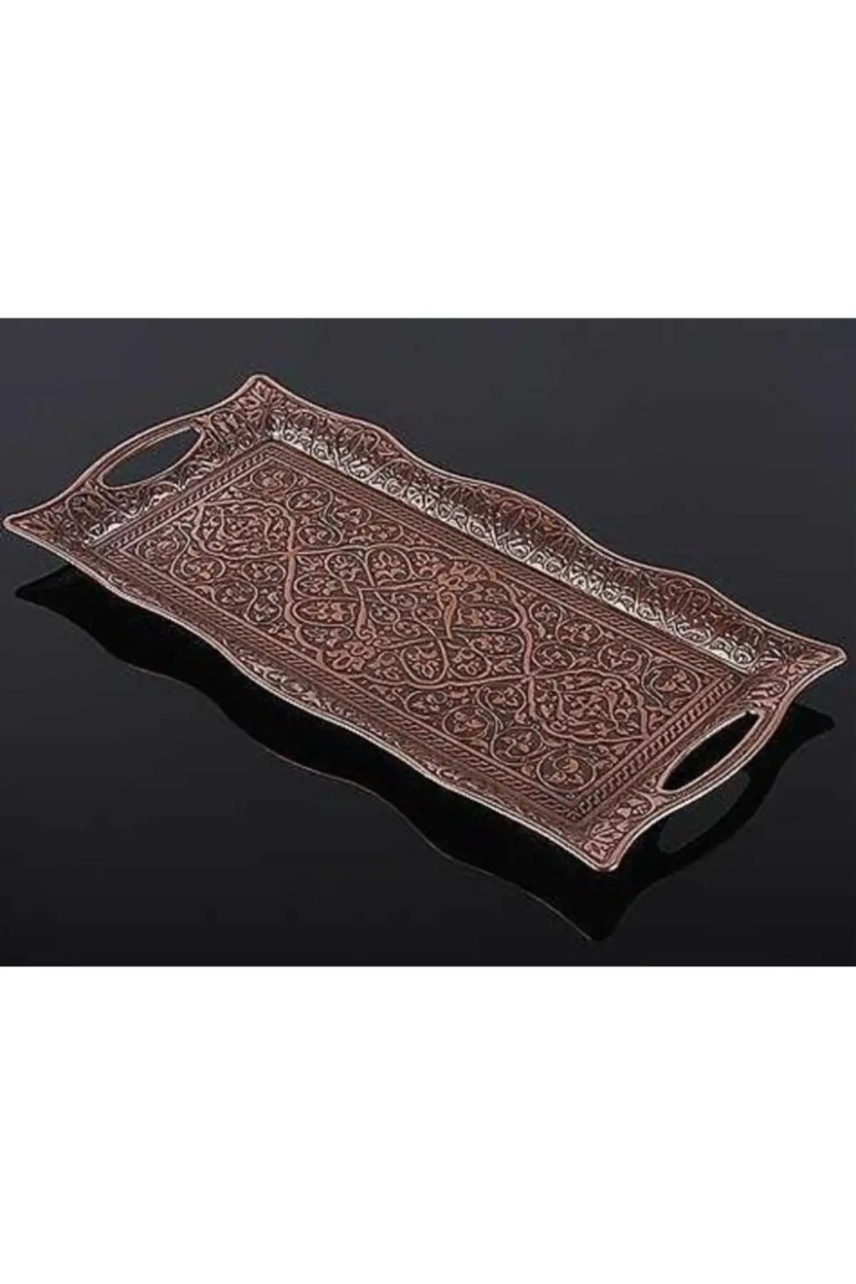 

2 person serving tray with ottoman motifs-copper Cooper Luxury Cups