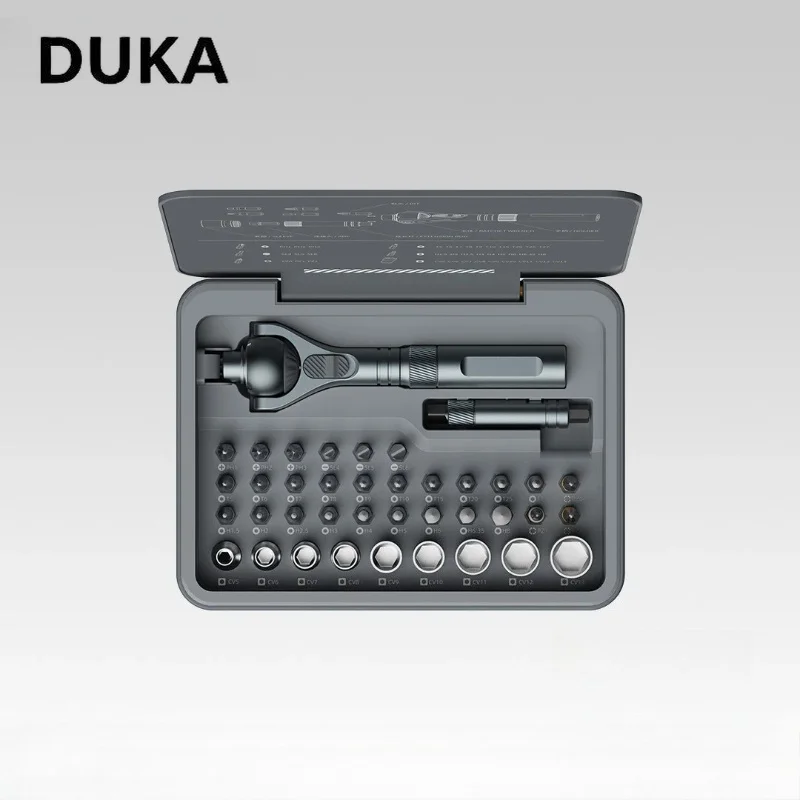 DUKA AtuMan New RS2 Ratchet Screwdriver Set 40 in 1 Magnetic Wrench Semi-automatic Multi-purpose Sleeve Toolbox for Smart Home