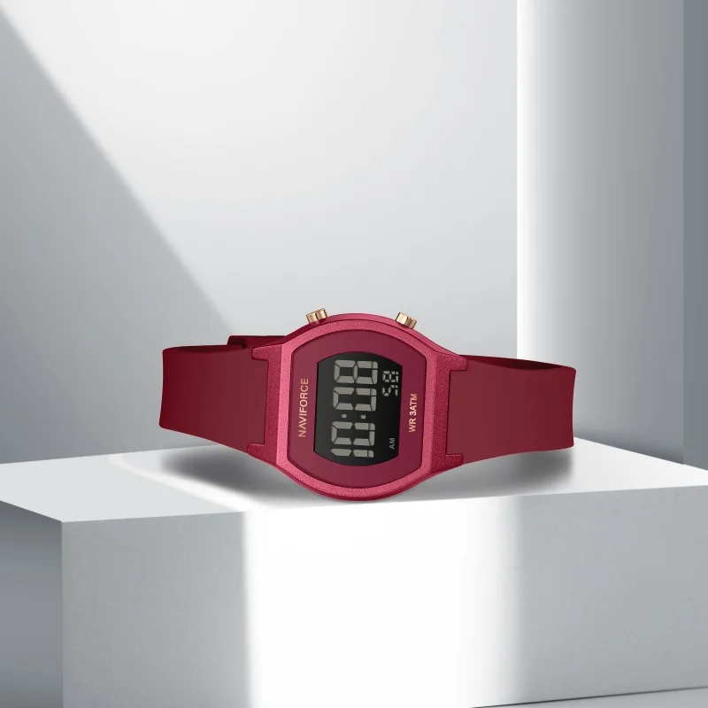 네비포스 5064 우아한 캐주얼 여성용 전자시계 심플 방수 실리콘 스트랩 패션 스포츠 여성용 디지털 시계