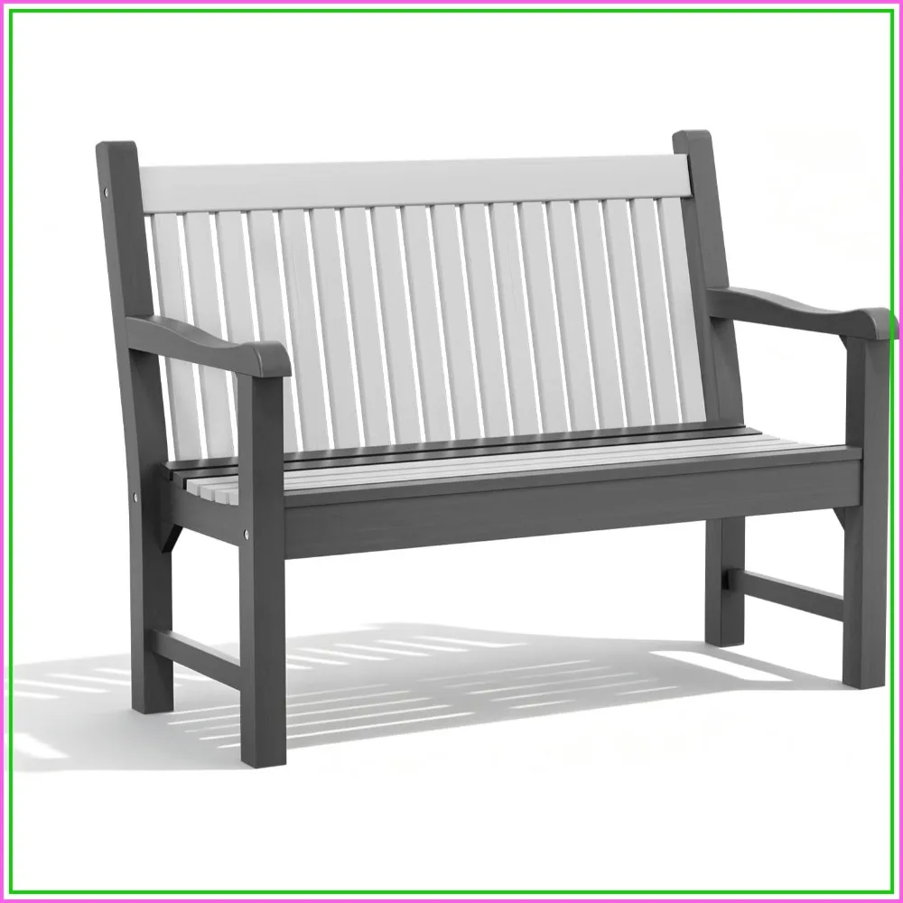 2-Person Outdoor Bench 700LBS HDPE Patio Garden Seat