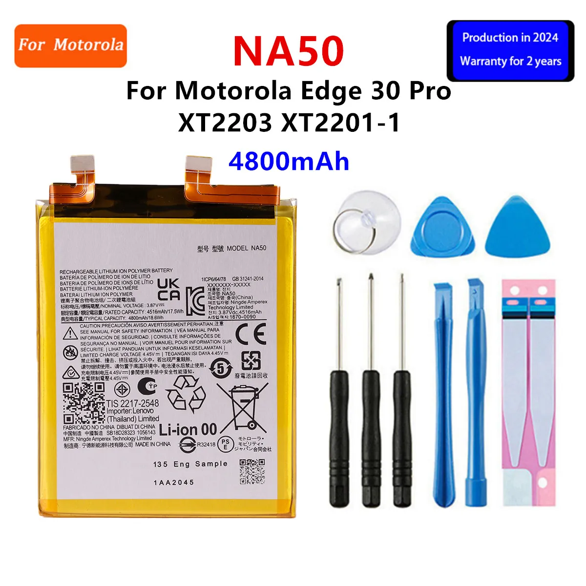 

Brand New NA50 4800mAh Battery For Motorola Edge 30 Pro XT2203 XT2201-1 phone Batteries+Tools