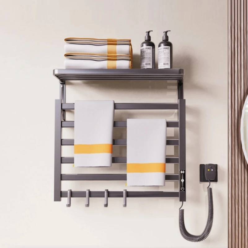 Smart Electric Towel Warmer Drying Sterilization Storage Shelf Bathroom Heated Rack Fast Heating Wall Mounted Bath Towel