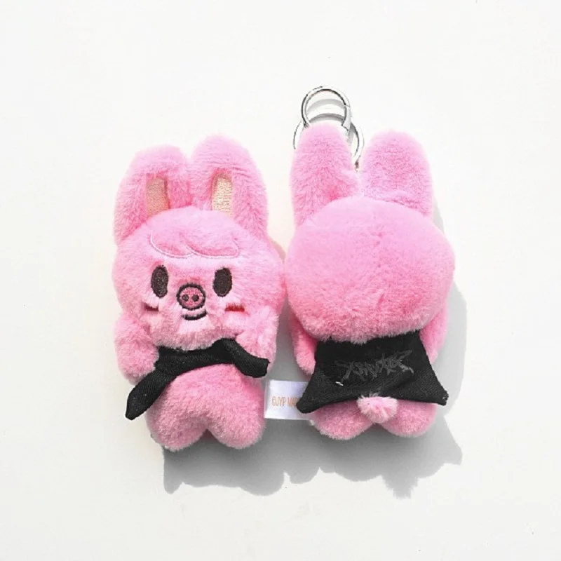 Stray Kids Plush Keychain Magnetic Doll SKZ Bean Eye Key with Shawl Scarf, Face Holding Magnet Doll SKZOO Children's Toy