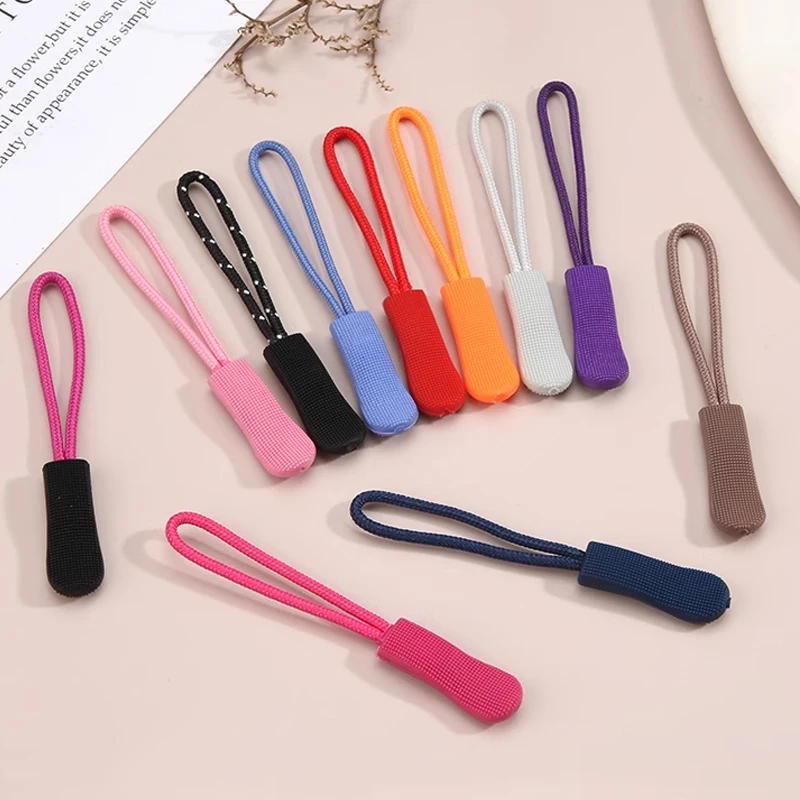 

10pcs Durable Nylon Zipper Pulls - Assorted Colors, Replacement Tags For Clothing, Backpacks, Jackets, Suitcases Zipper