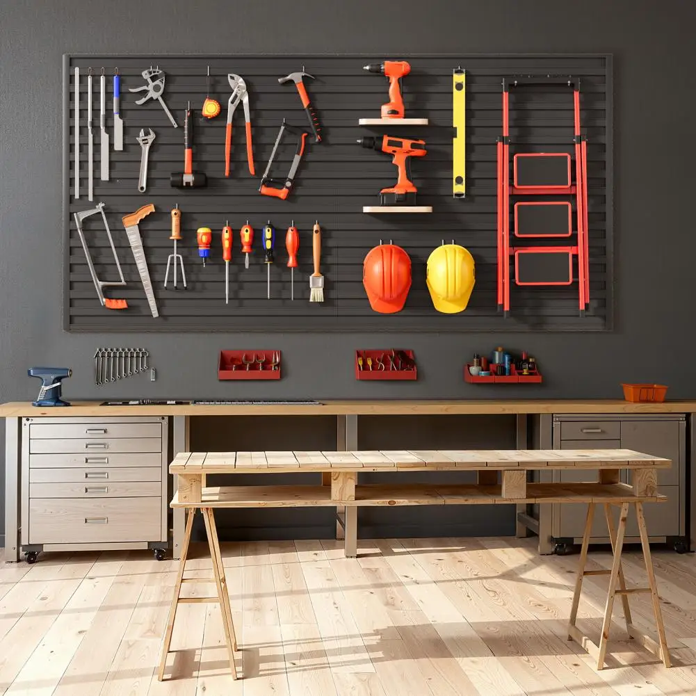 

Настенные панели из ПВХ для гаража с резами своими руками и простым в установке, регулируемым для хранения, настенными контейнерами для хранения