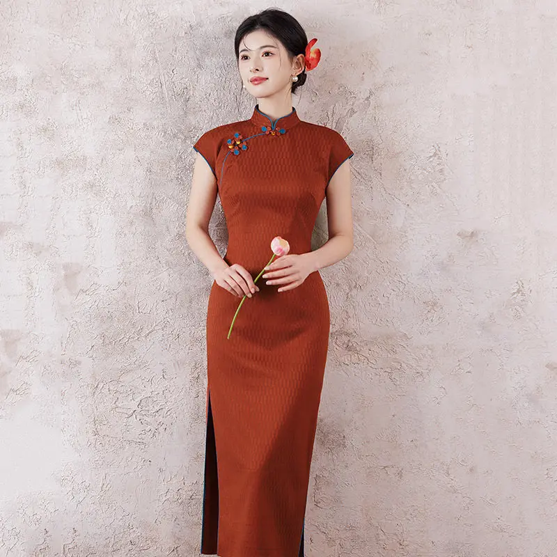 

Red Sleeveless Chinese Style Suzhou Long Cheongsam Improved Young Style 2026 New Women's High-end Qipao Dress