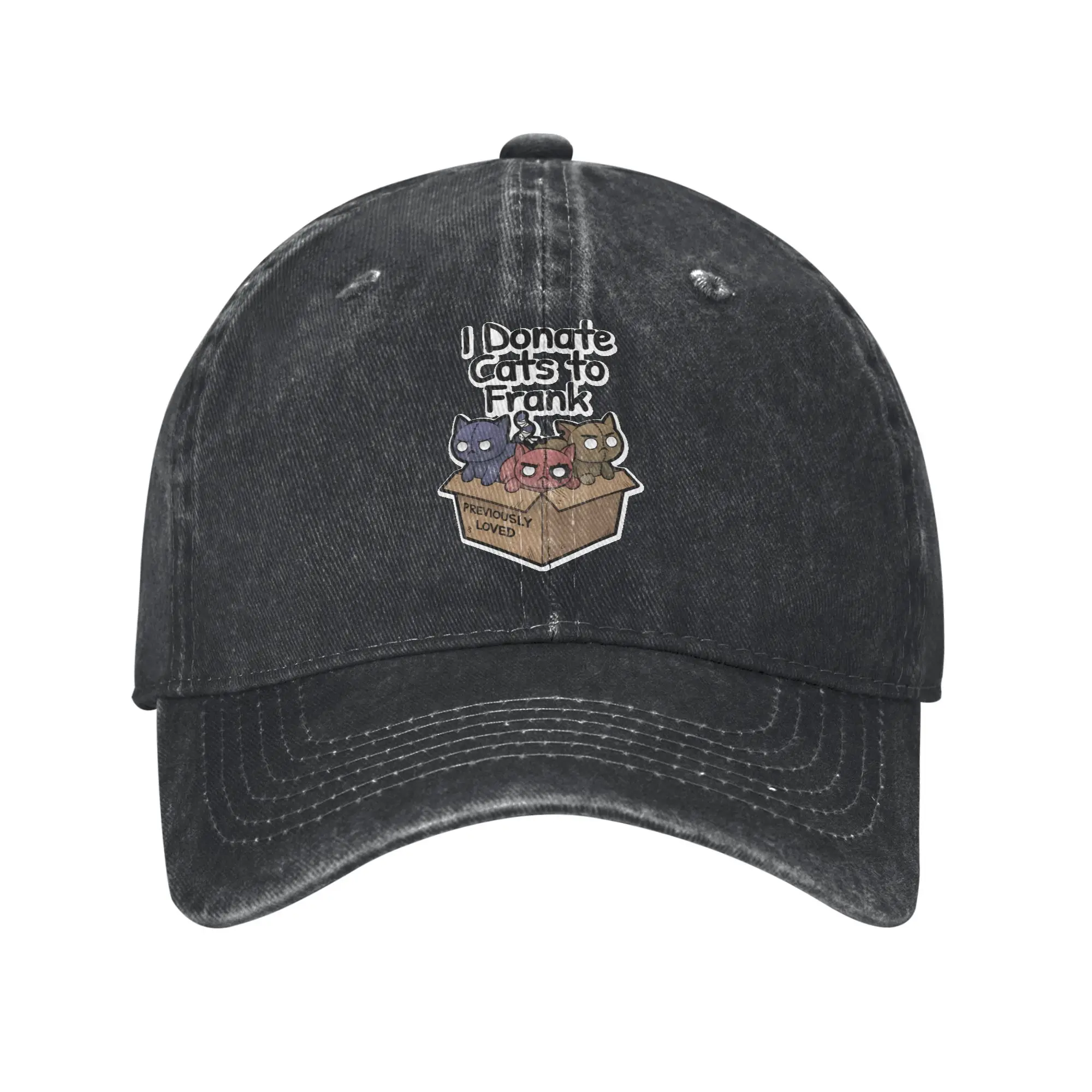 Mewgenics I Donate Cats to Frank Unisex Style Baseball Cap Distressed Washed Hats Cap Vintage Adjustable Fit Headwear