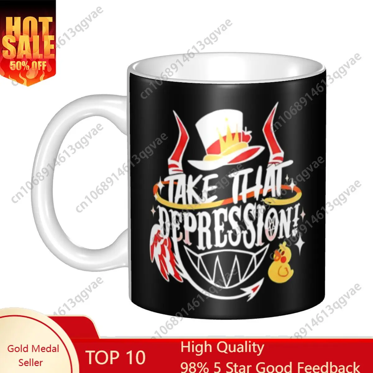 

Take That Depression Hazbins Animation Hotel Mug Coffee Ceramic Mug Cup Creative Present