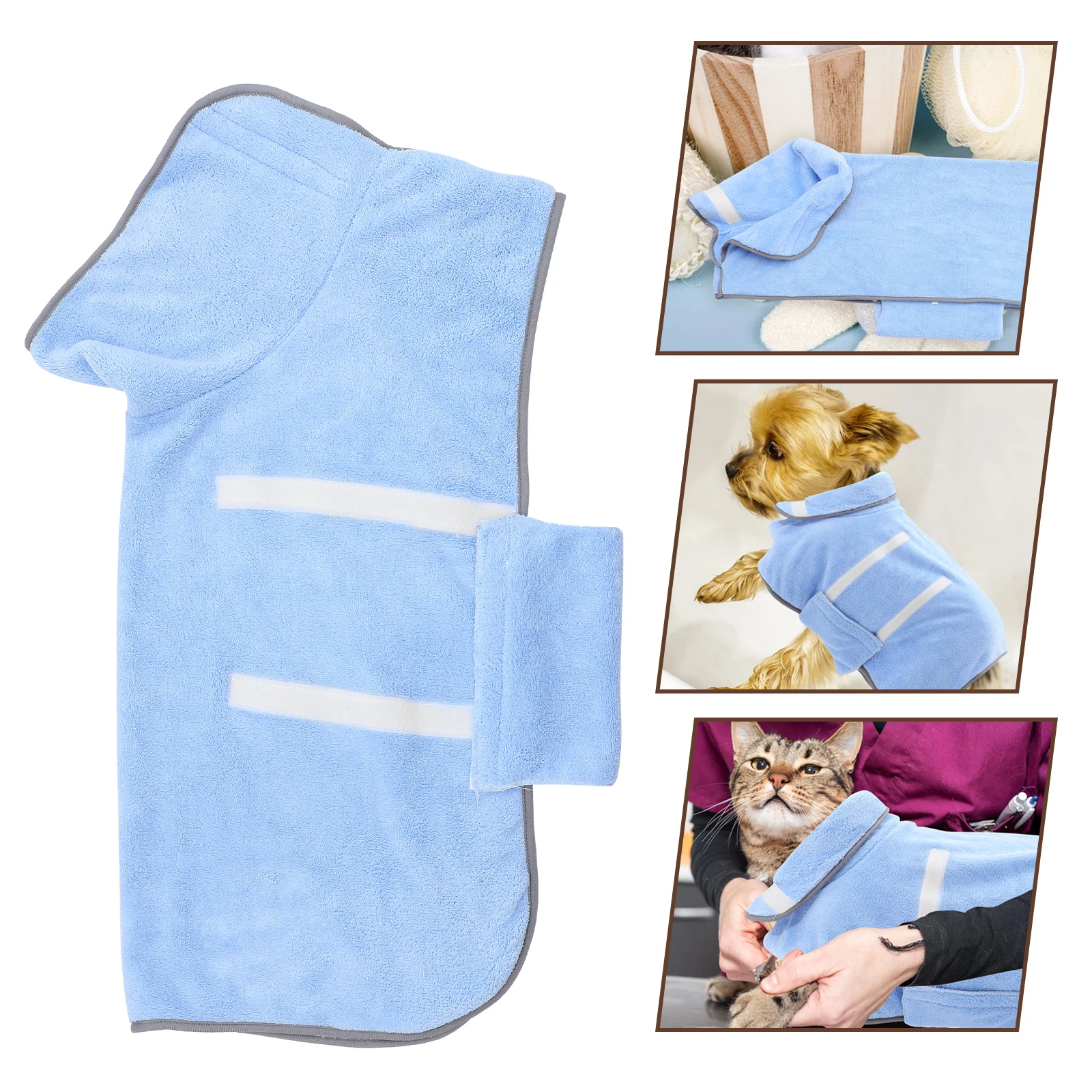 

Quick Drying Absorbent Bath Towel Robe for Cats Dogs Blue M Pet Bathrobe Coral Fleece Soft Cozy Great Gift Pet Supplies Dog Bath