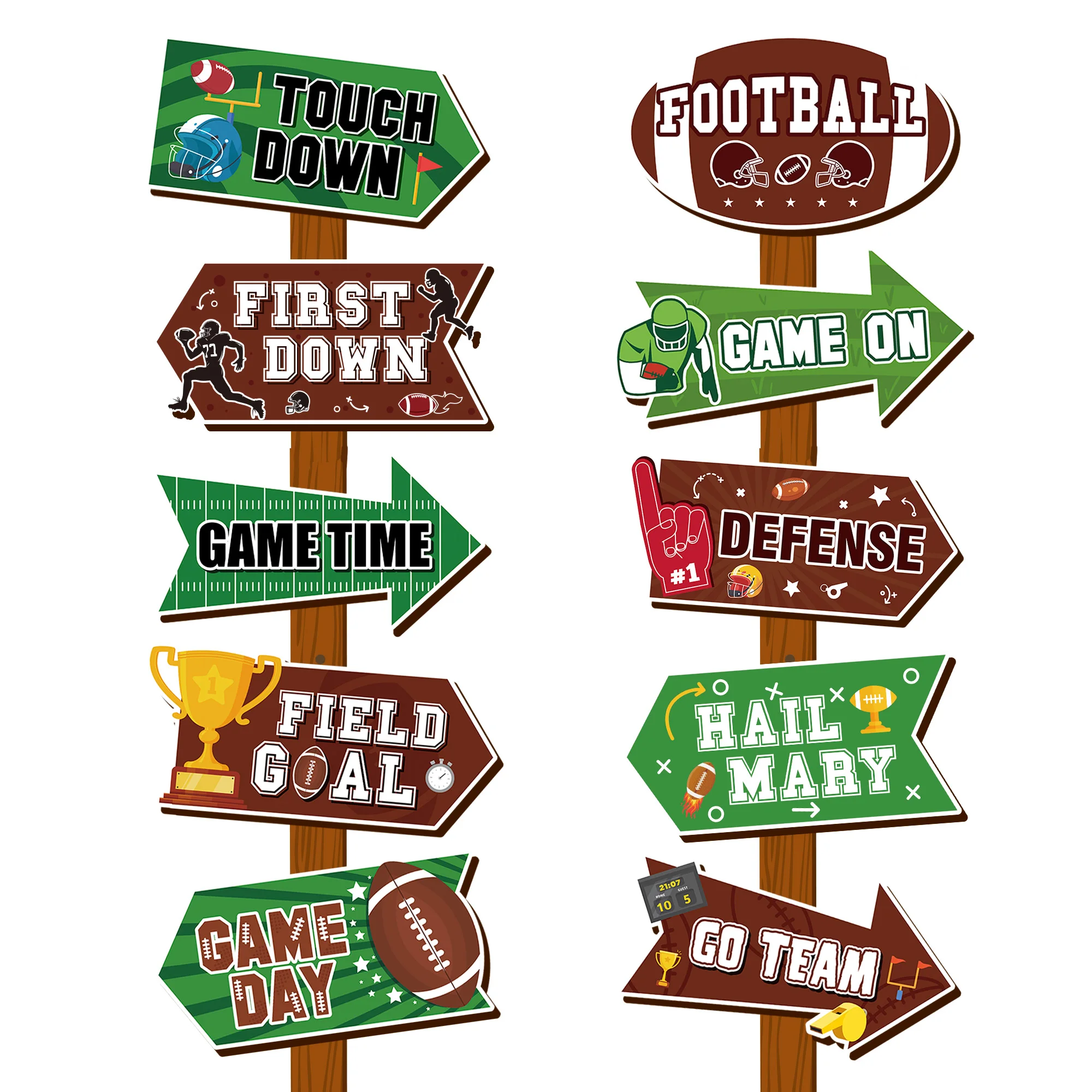 Football Party Signs, 20 Pcs Football Yard Signs Set - Football Team Party Signs, Rugby Party Sign & Football Yard Street Signs