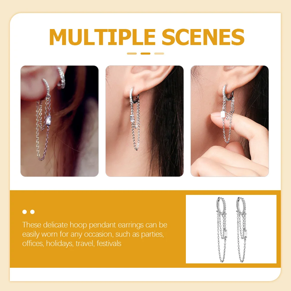 

1Pair Chain Tassel Earrings Lightweight Dangle Drop Earrings Women Girls Everyday Jewelry Earring Chain Ear Dangle