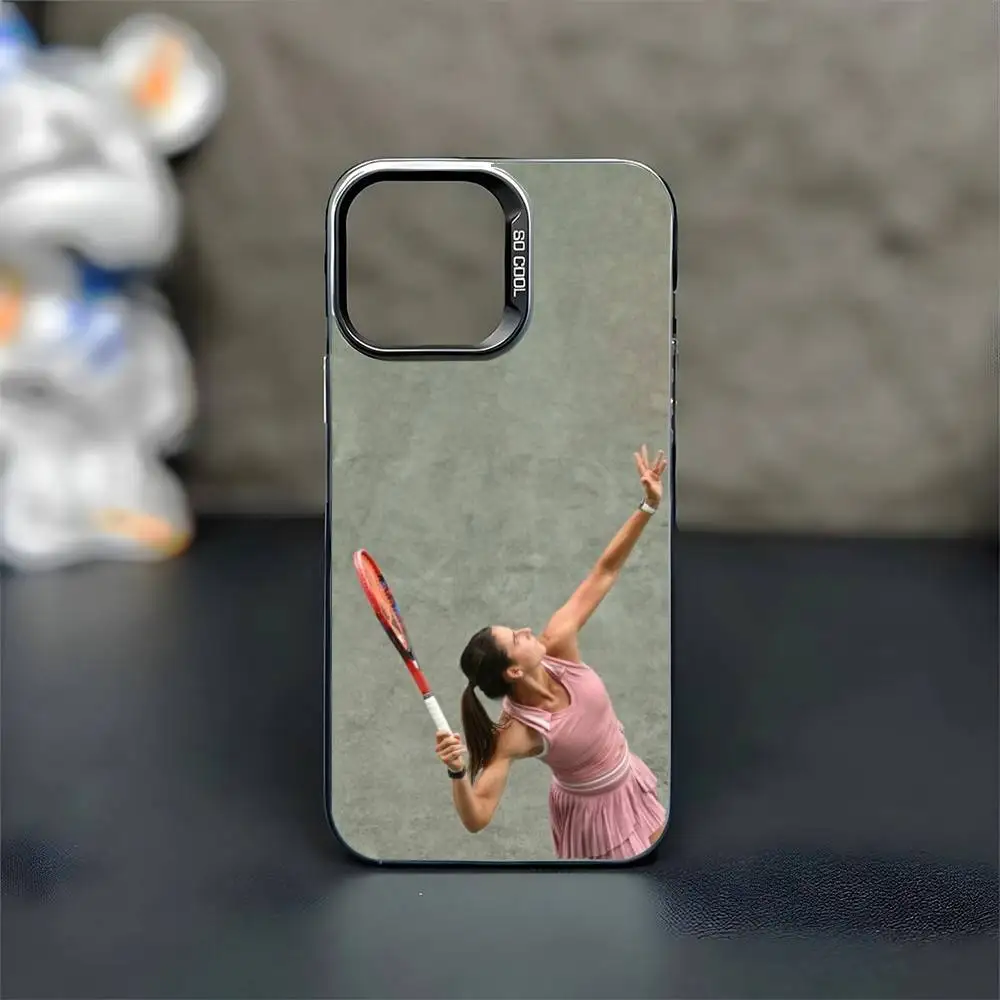 حافظة هاتف تنس إيما نافارو لهاتف آيفون 16,15,14,13,12,11, ميني, برو, ماكس غطاء أسود غير لامع مقاوم للصدمات