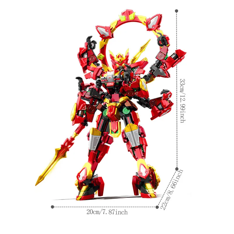 SEMBO 1207pcs God of War Transforming Mech Assemblage Building Blocks MOC Robot Model Bricks Ornaments Boys Toys Christmas Gifts