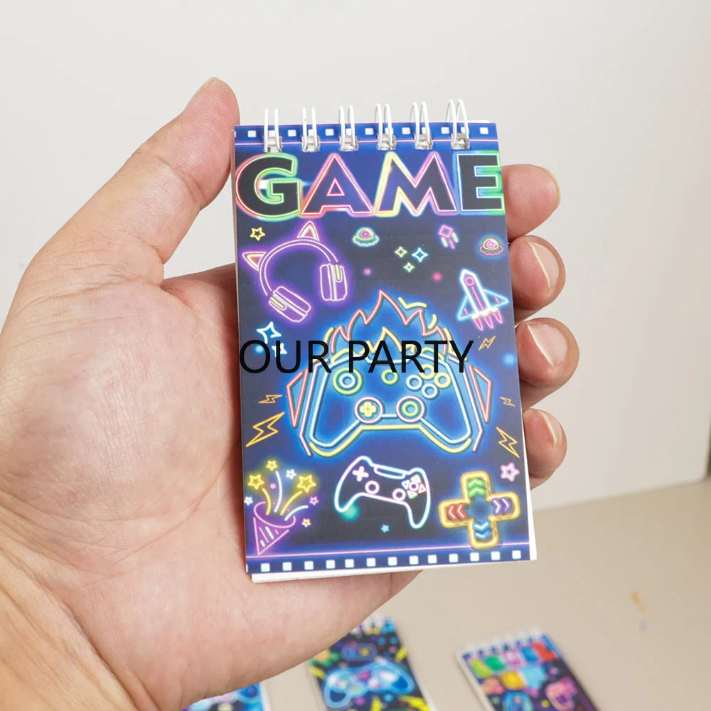 10-teiliges buntes Spiel-auf-Thema, tragbares Spulen-Notizbuch, GamePad, Mini-Notizblock für Kinder, Geburtstag, Spielacht, Partygeschenke, Schulbelohnungen – Detail 4