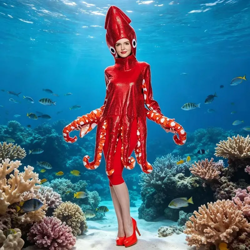 Halloween cosplay ocean party funny squid costume