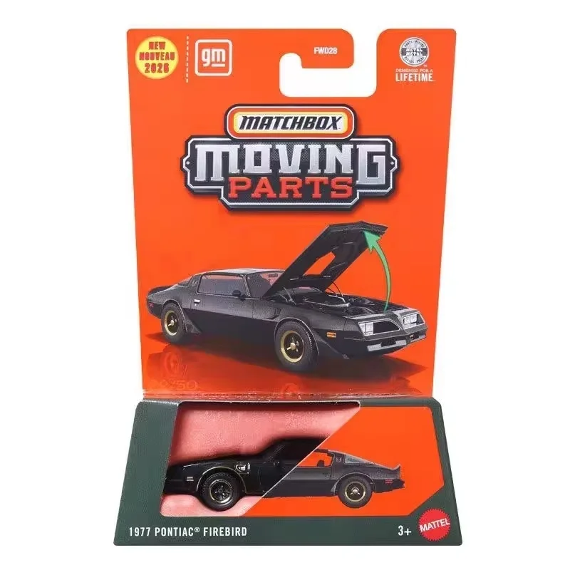 New Stock Matchbox Fwd28 Moving Parts Series Die Cast Toys Cars Model Pontiac Firebird Focus Decoration Collection Surprise Gift