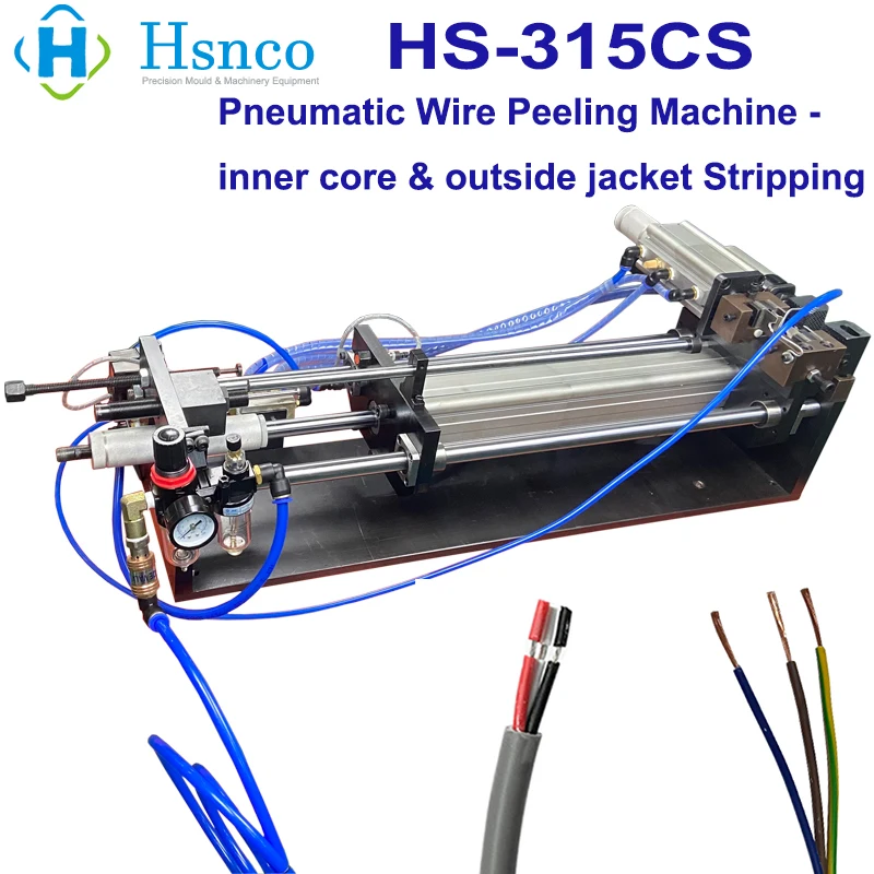 

HS-315CS Pneumatic Wire Peeling Machine - inner core & outside jacket Cable Stripping Machine Max Cable O.D : 15mm