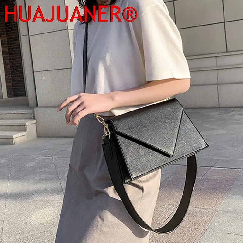 Vintage Envelope Shoulder Bag For Women PU Leather Crossbody Bag Fashion Small Square Bag Solid Color Flap Messenger Handbag sac