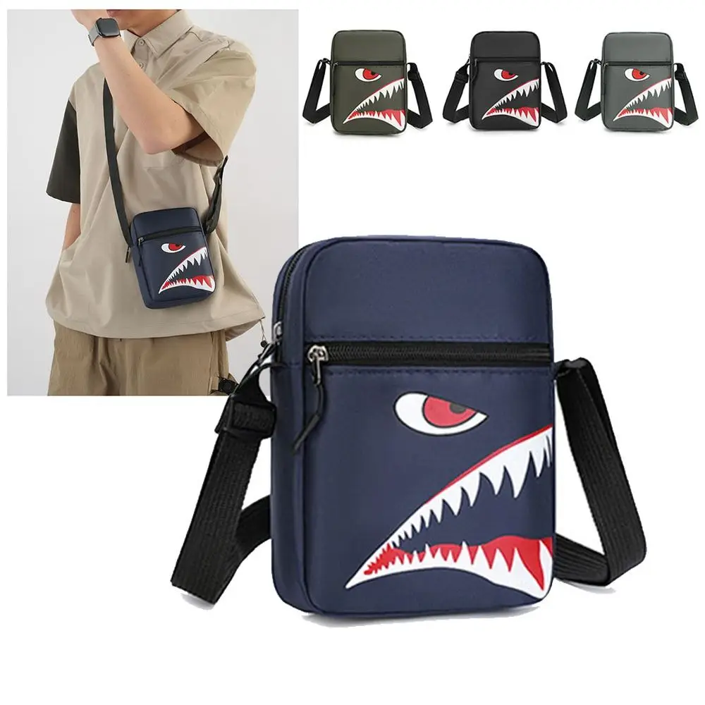 Casual Color Graffiti Men Shoulder Bag Large Capacity Oxford Crossbody Bags Small Square Bag