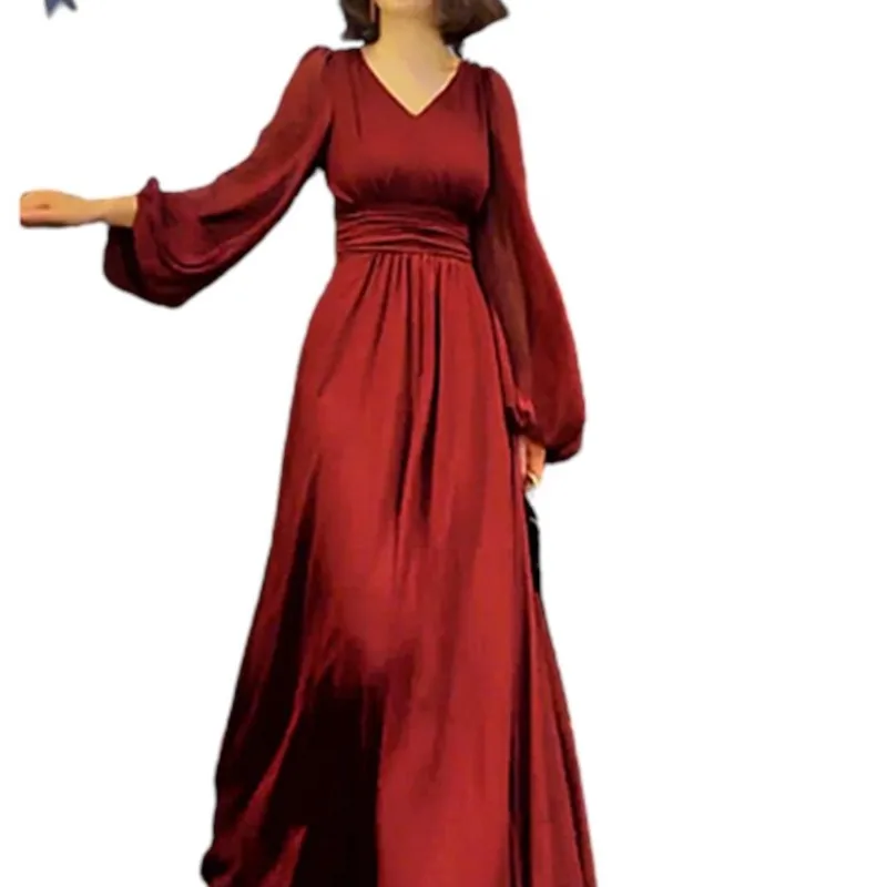 Exquisite Red Dress Unique Temperament Royal Sister Style Slimming