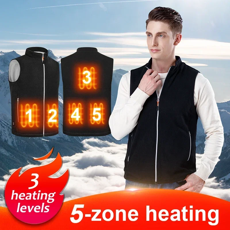 

Heated Vest USB Charging Electric Heating Vest Unisex Heated Jacket Hiking Vest Winter Body Warmth Sports Coat Camping Fishing