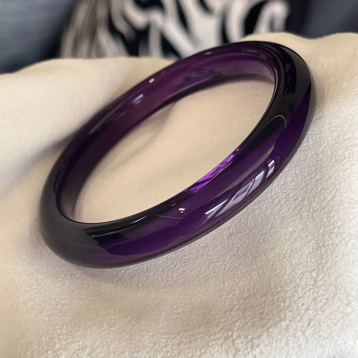 5A Grade Uruguayan Amethyst Bracelet Jewelry Women's Semiprecious Stone Rich Dark Purple