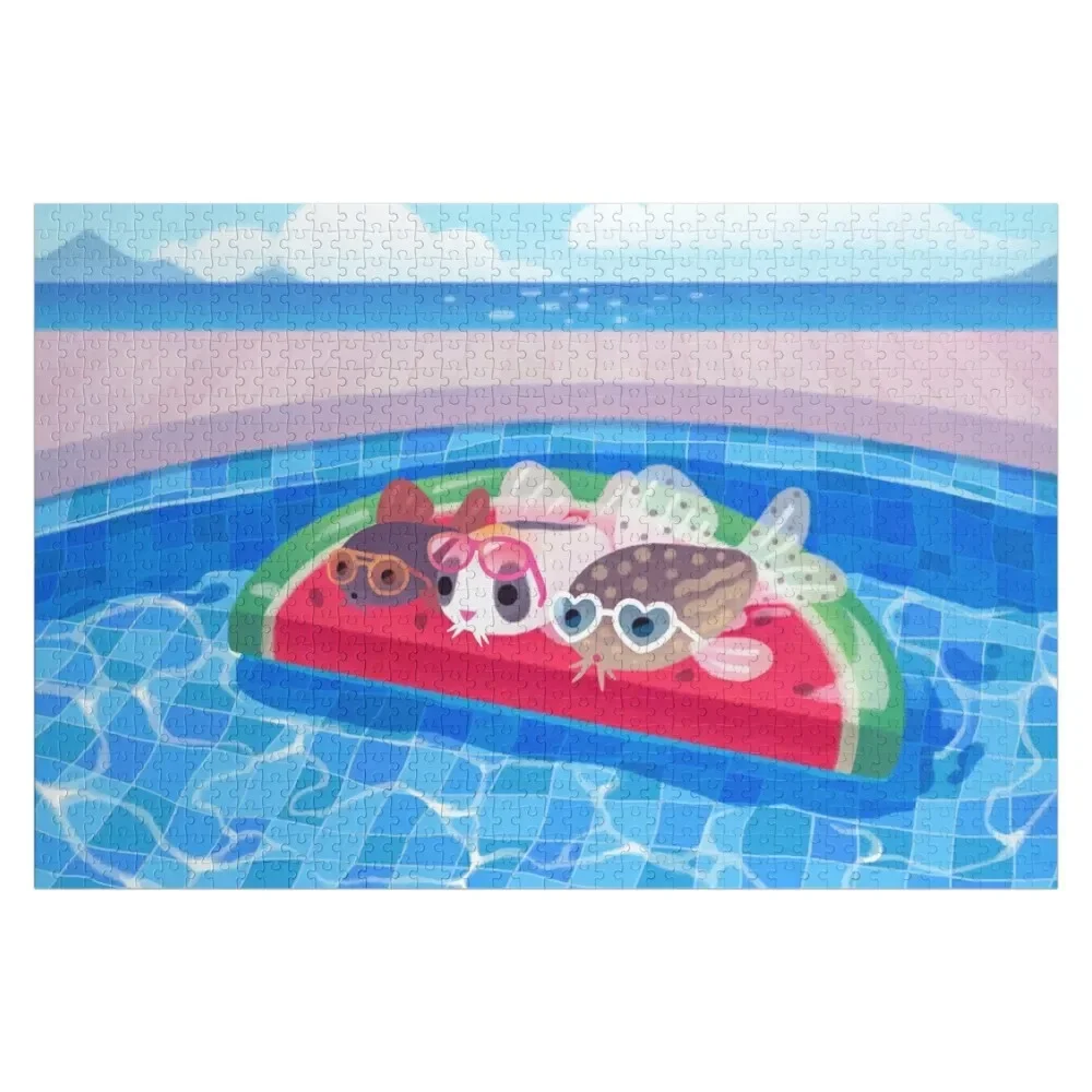 

Cory cats in the swimming pool Jigsaw Puzzle Custom Name Child Toy Personalized Baby Toy Puzzle