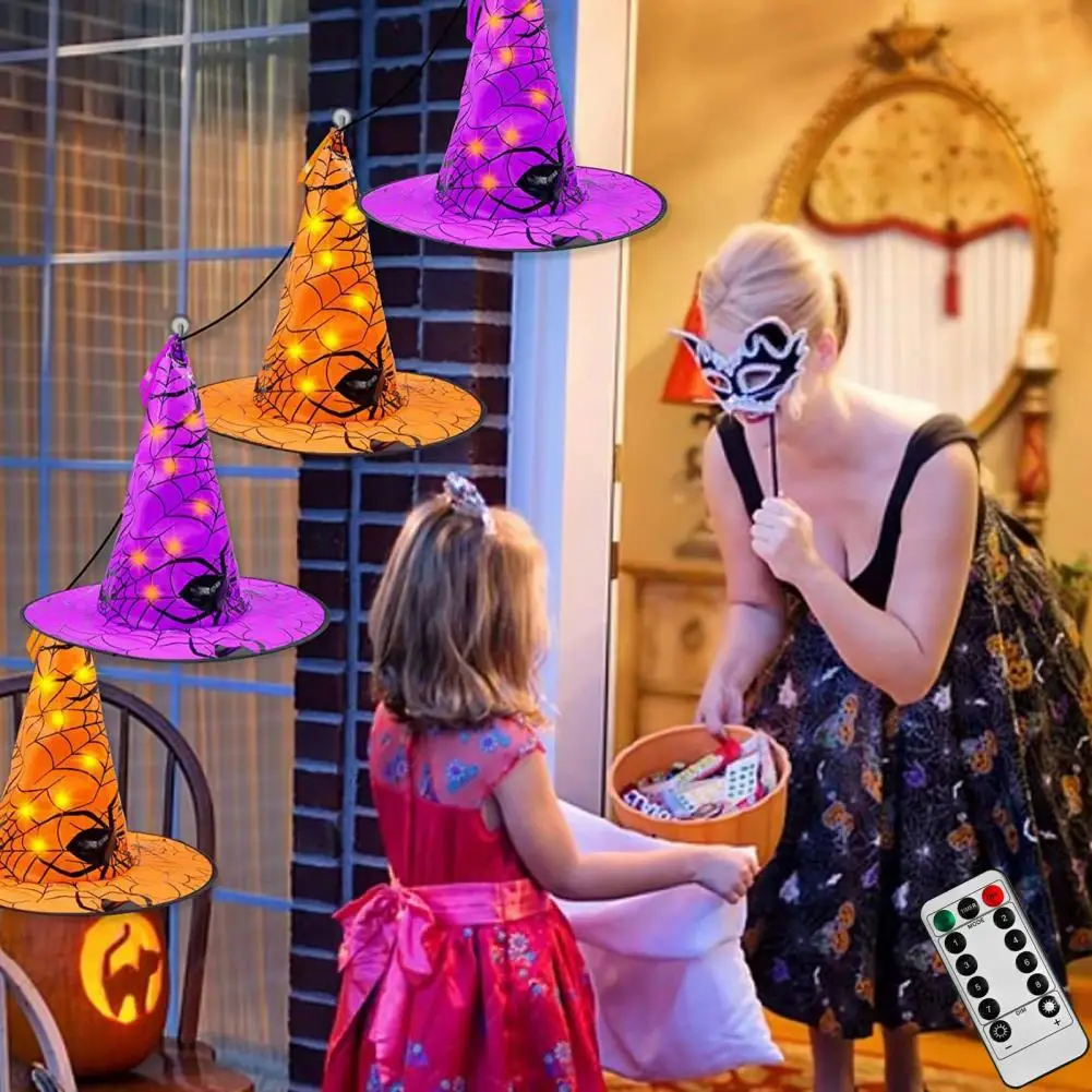 Waterproof Battery Powered Halloween Lights Halloween Witch Hat String Lights Set of Halloween Witch Hat for Outdoor for Parties