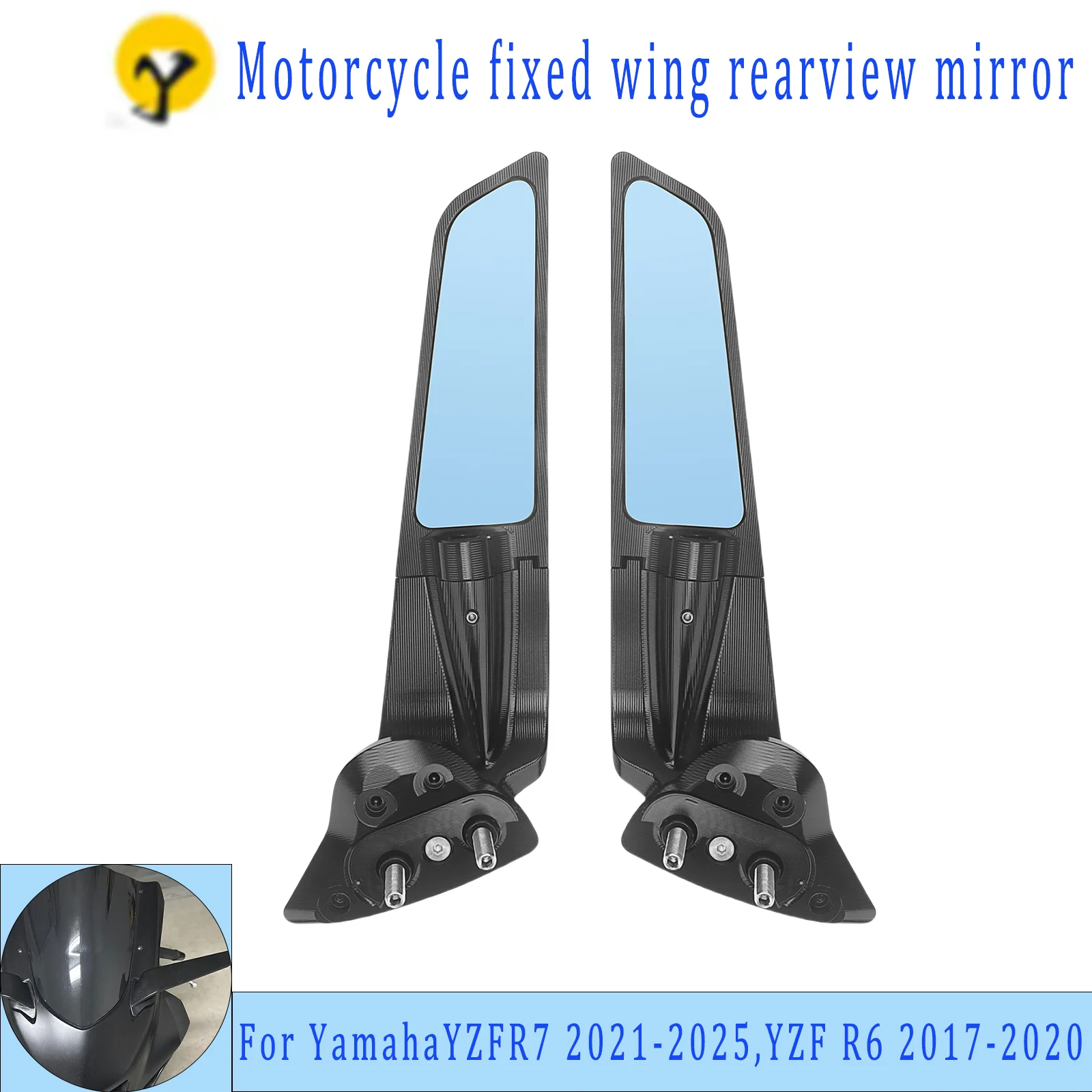 Аксессуары для мотоциклов Yamaha YZF R7 2021-2025, YZF R6 2017-2020, фиксированное крыло, регулируемое 360° °   вращающееся зеркало заднего вида