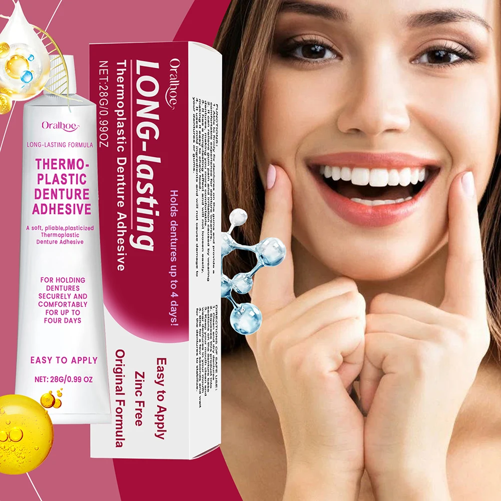 

Soft Thermoplastic-Denture Adhesive Lasting Super Hold Denture-Adhesive Cream for Refitting Tightening-Dentures Solid Glue