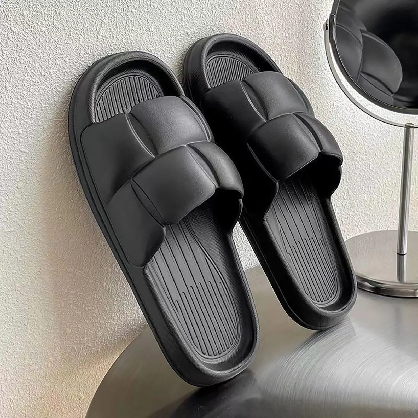 Men Women Home Shoes Platform Slipper Summer Beach Flip Flops Women EVA Soft Sole Flat Shoes Mute Non-slip Slides Beach Sandal