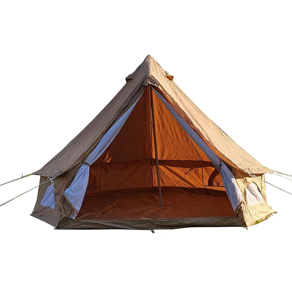 100% Cotton Canvas Bell Tent 10 Person Large Heavy Duty Luxury Glamping Outdoor Family Camping Tent