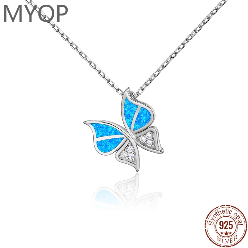 MYOP Butterfly Exclusive Development Of Hand-Made Stylish Goods AOPal Color 925 Silver Opal Pendant