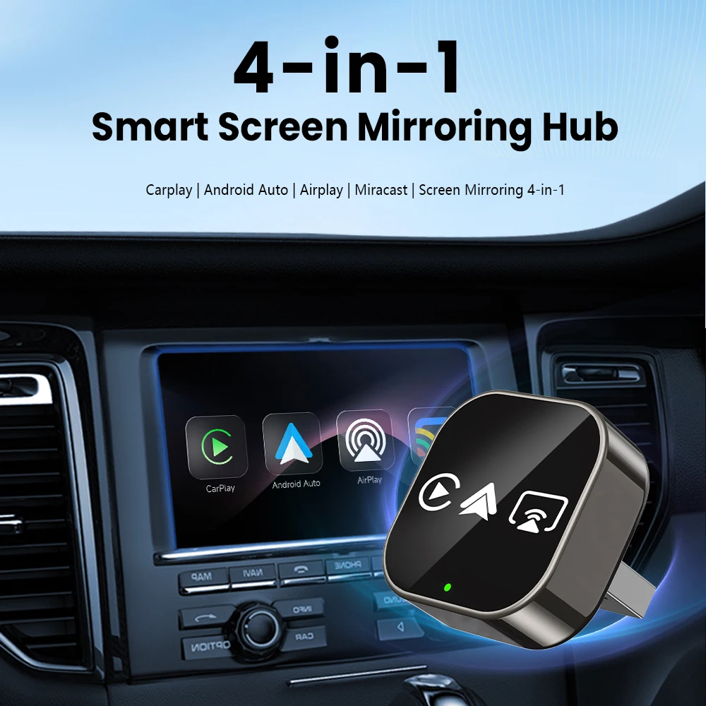 CarRocket Wireless Carplay Smart Box Android Auto Adapter Mirror Link Airplay Plug&Play Connect Universal WiFi 6 Bluetooth 5.0