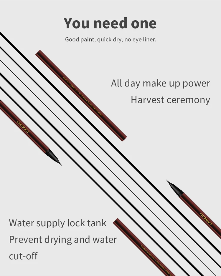CHARMACY 2 In1 قلم كحل سائل أسود بني فائق النحافة ناعم عالي الصباغ مقاوم للماء سريع الجفاف كحل مكياج مستحضرات التجميل