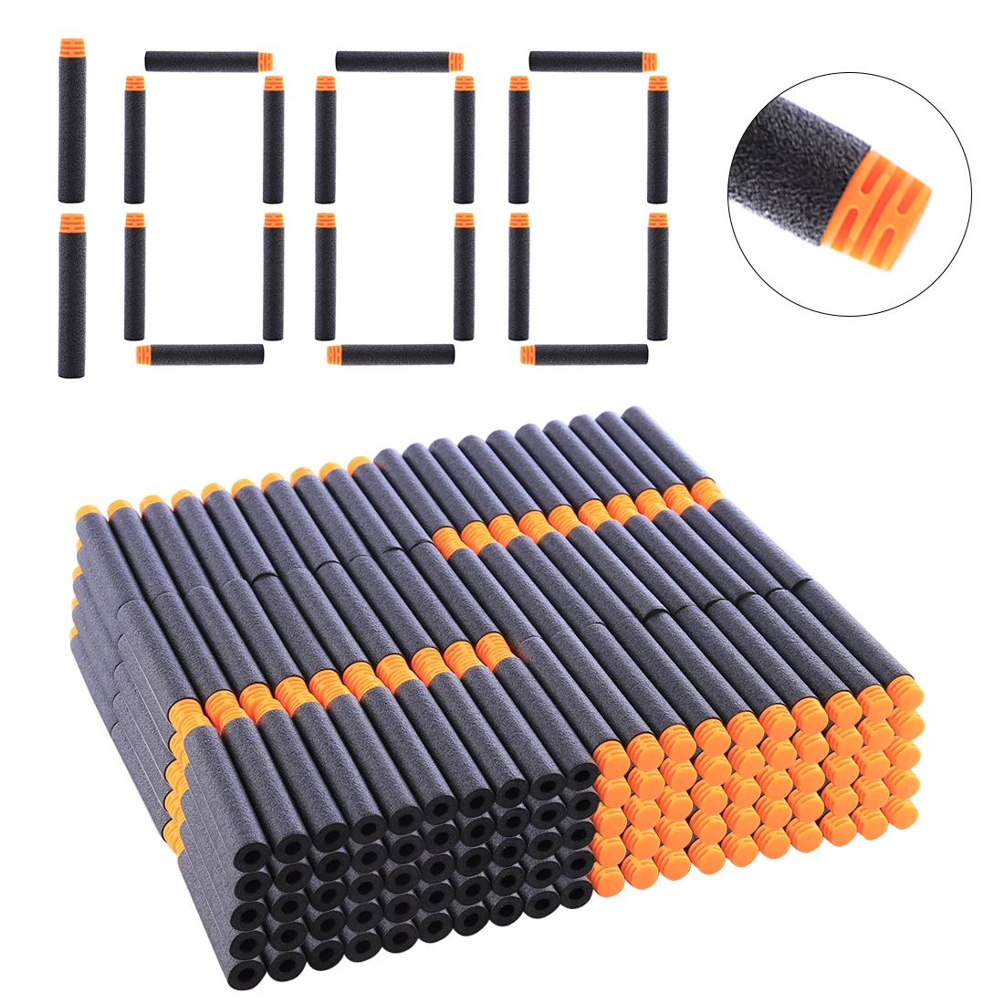 

1000Pcs Universal Soft Bullet Darts For Elite Series Blasters Flat Head Soft Toy Gun Darts 7.2*1.3cm