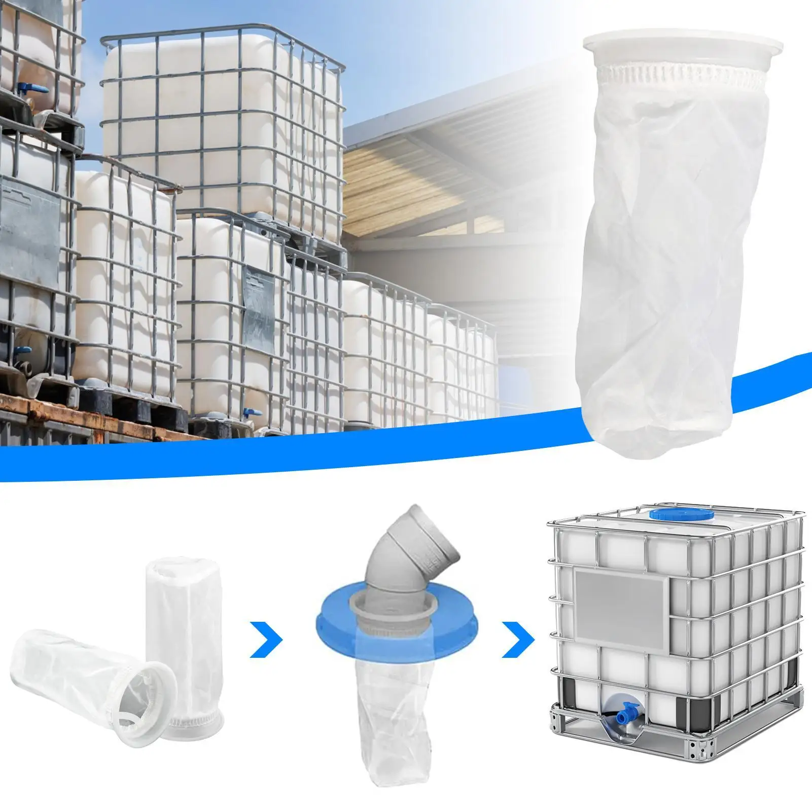 

IBC Cover Filter IBC Water Tank Nylon Filter For Venting Ton Barrel Cover Tote Lid Cover Multi Purpose IBC Bucket Accessories