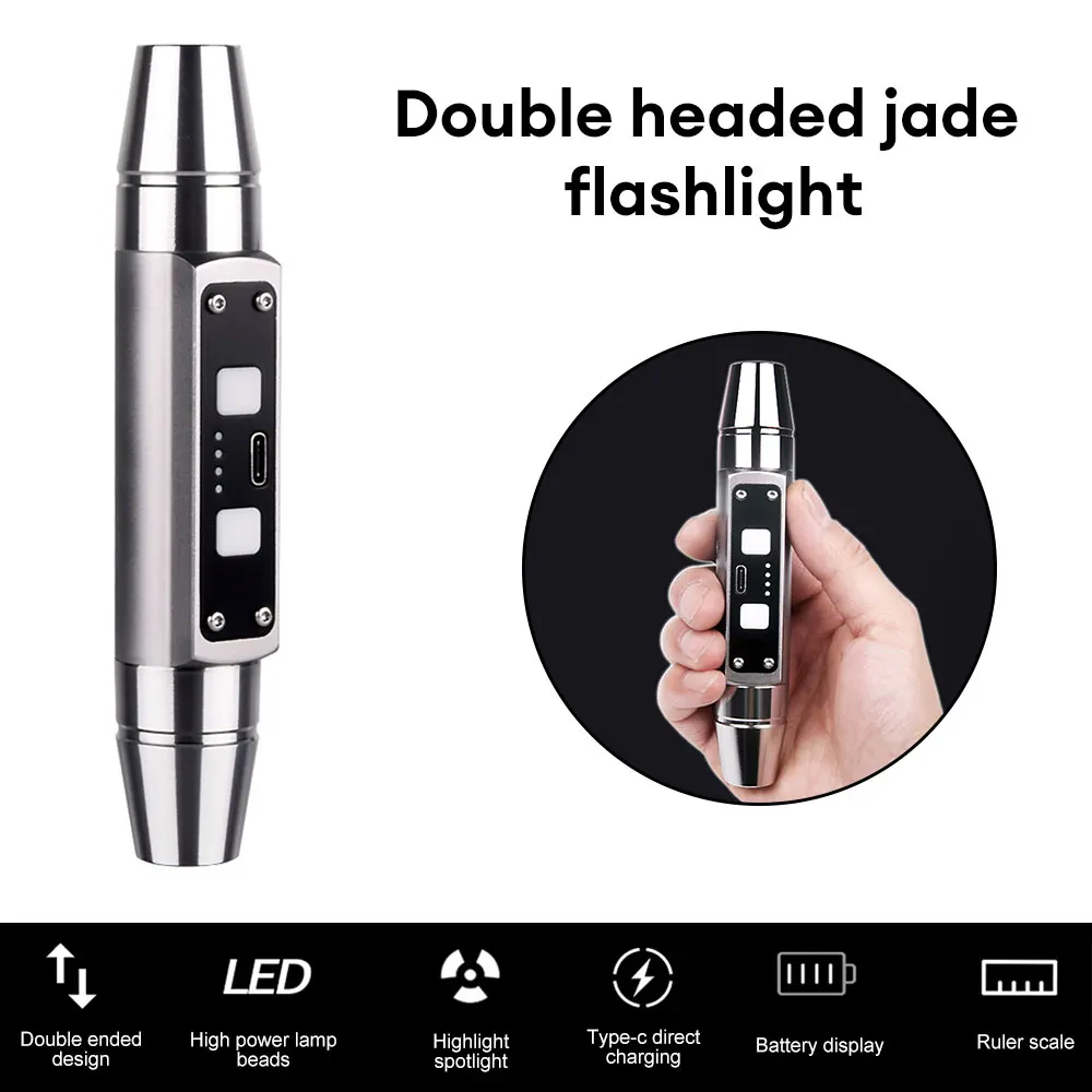 Mini 4 Light Sources Lamp Flashlight 365/395NM Torch Jade Inspection Ultraviolet UV Light