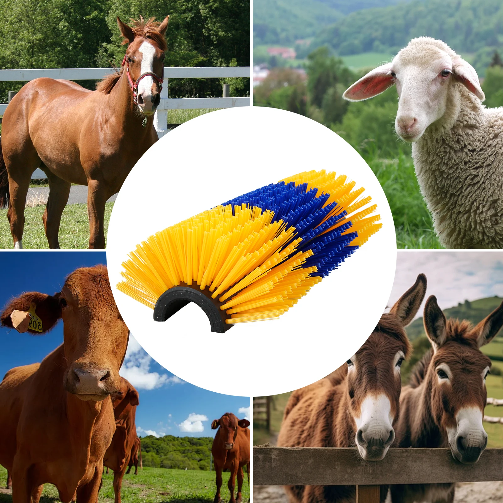 Livestock Scratching Brush Cow Scratcher Brush Horse Brush Nylon Multipurpose Livestock Brush for Donkeys Goats Sheep Pigs Deer