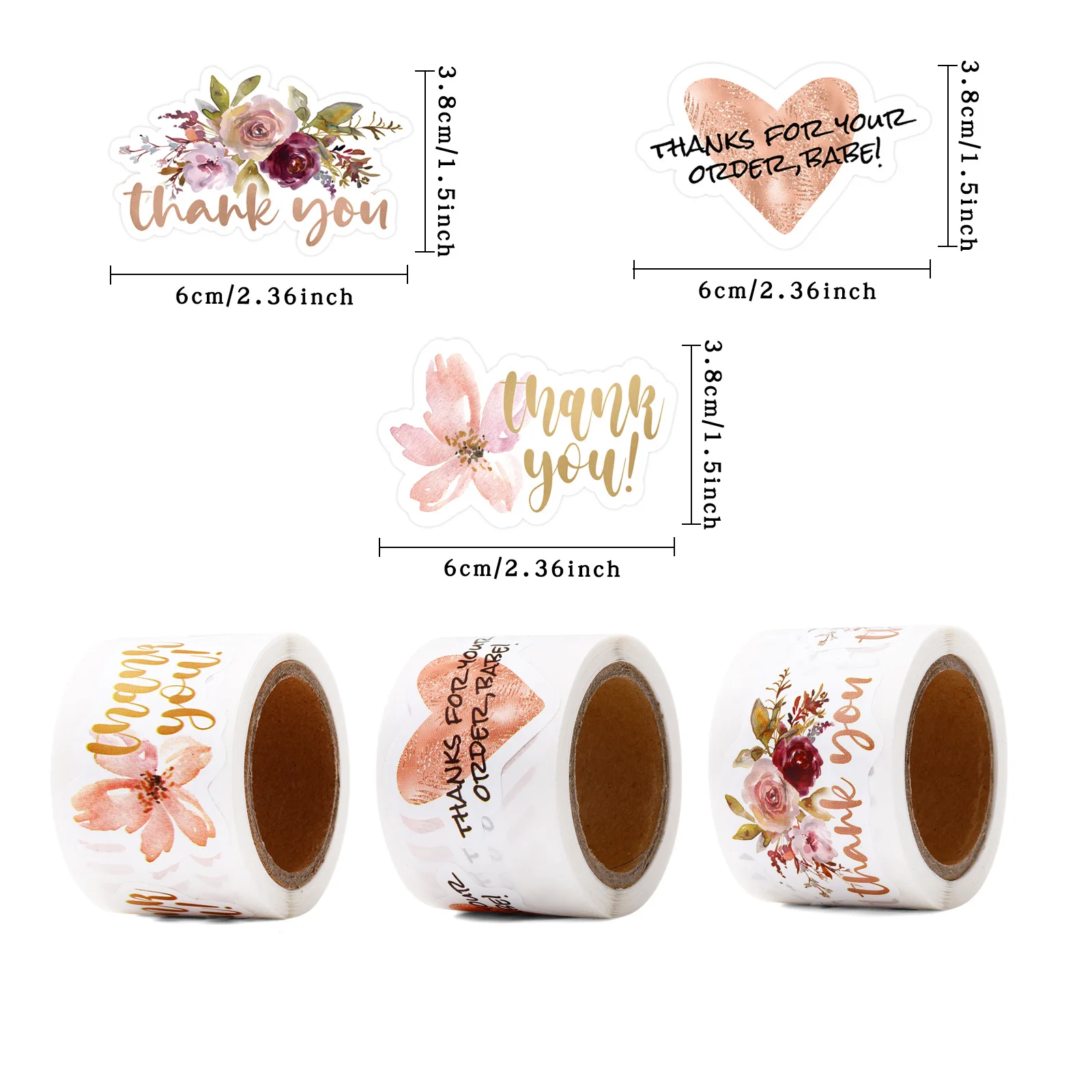 

120pcs/roll Flowers Thank You Stickers Labels with Floral Designs for Small Business, Bakery, Handmade Crafts, Envelope, Party