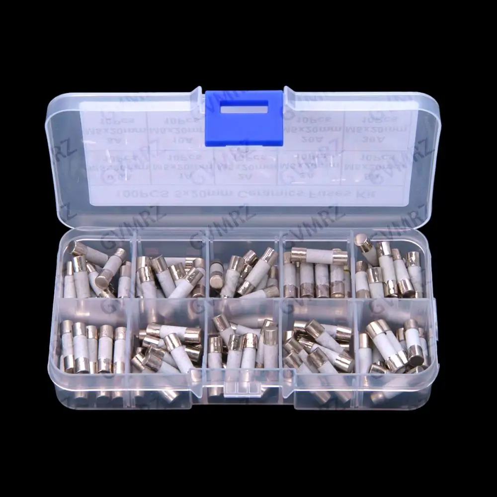 10Values 0.5A -30A ​​100PCS 5x20MM Each 10PCS  Ceramic Fuse Tube 250V 0.5A 1A 2A 3A 5A 8A 10A 15A 20A 30A 5x20