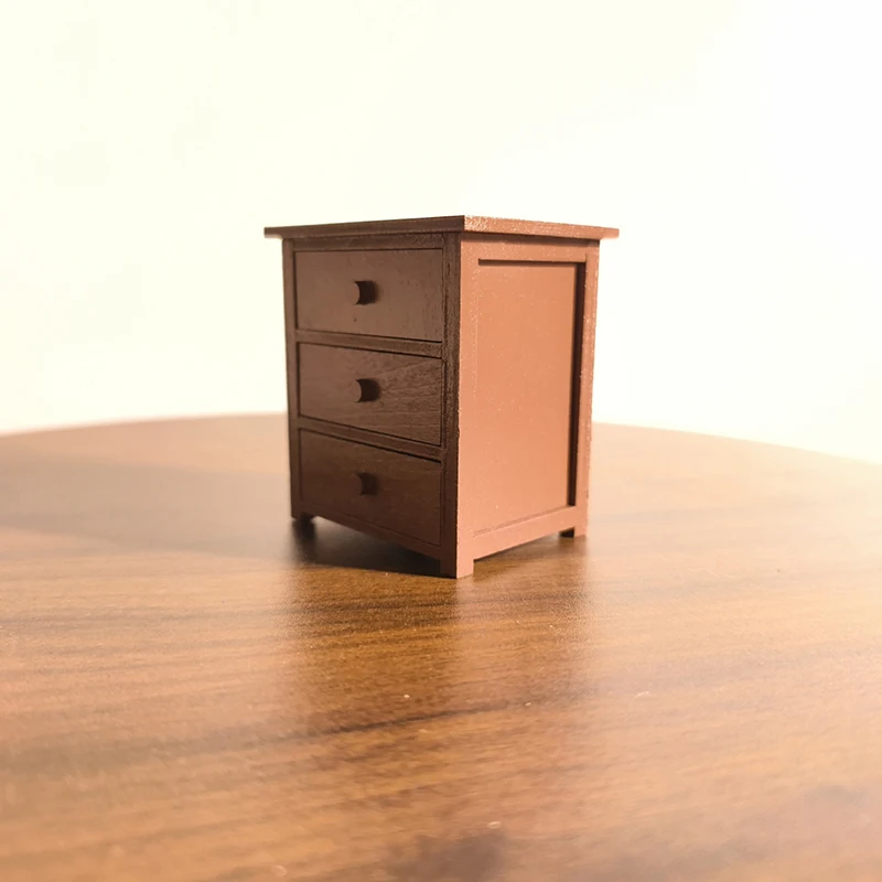 

Miniature Wooden Cabinet Furniture Decor DIY Scene Accessories Toy Dollhouse Bedroom Bedside Table Cabinet Model Dollhouse