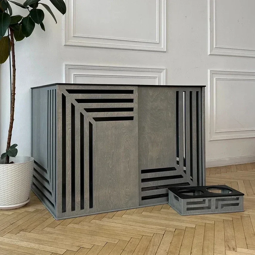 

Stylish Pet House Indoor Dog Kennel With Sliding Door Kennel for Dogs