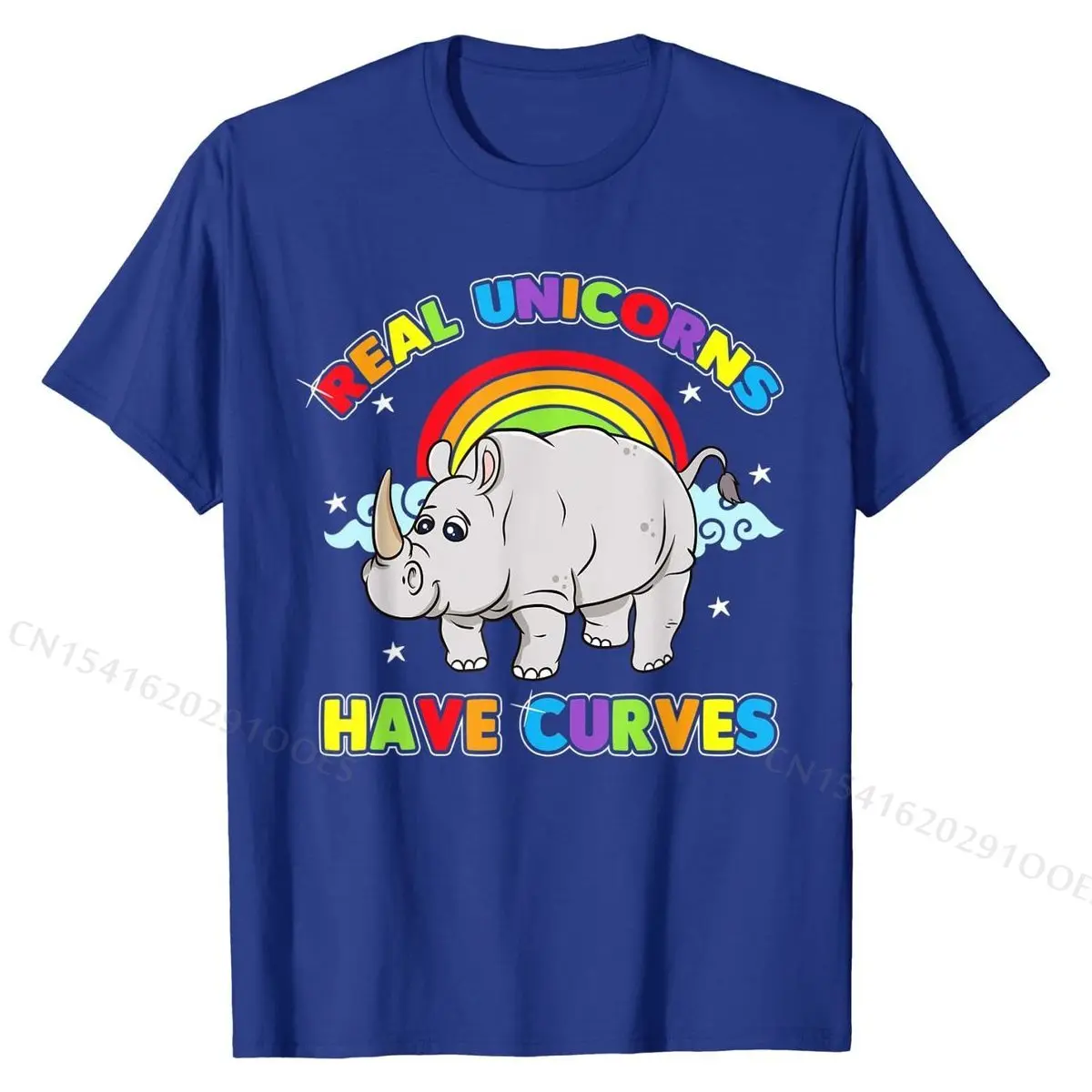 Real Unicorns Have Curves T-Shirt Funny Rhino Quotes PrintHip hop Tops Tees Fitted Cotton Men Top T-shirts