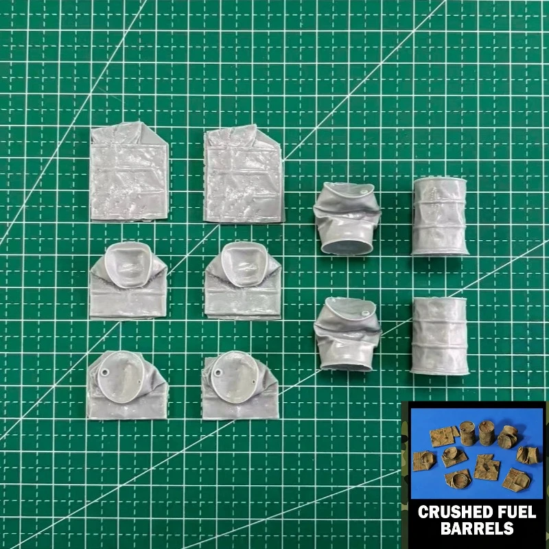 kit-de-montagem-de-modelo-em-resina-fundida-escala-1-35-barris-de-combustivel-esmagados-da-segunda-guerra-mundial-para-diorama-nao-montado-e-nao-pintado