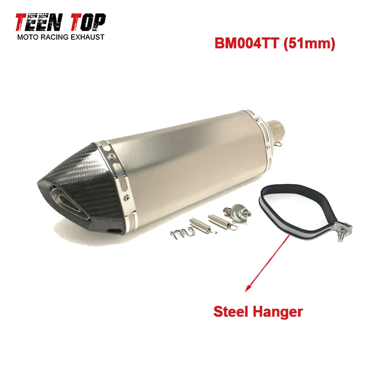 Ti-Legering Gemodificeerde Motorfiets Uitlaatpijp 470mm Universele Uitlaatdemper Z750 NC750X NC700 RS660 BJ750GS R7 Uitlaat Moto Eindpijp