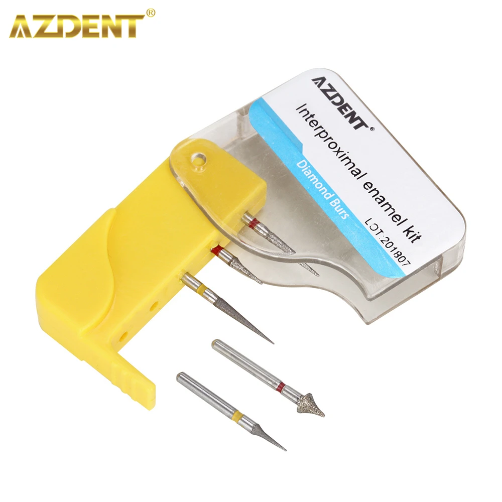 AZDENT Dental Diamond Burs Set di riduzione dello smalto interprossimale ortodontico per lucidatura a taglio ad alta velocità 5 pezzi/Kit